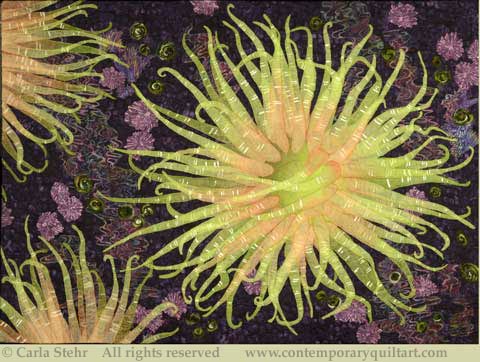 image of quilt titled "Moonglow Anemone 2" by Carla Stehr