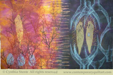 Image of quilt titled "The Ancestors' Breath" by Cynthia Stentz